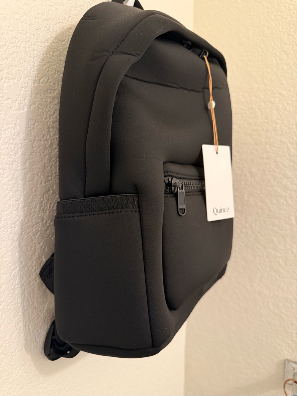 Quince Black Neoprene Backpack with Front Zip Pocket - Picture 2 of 5
